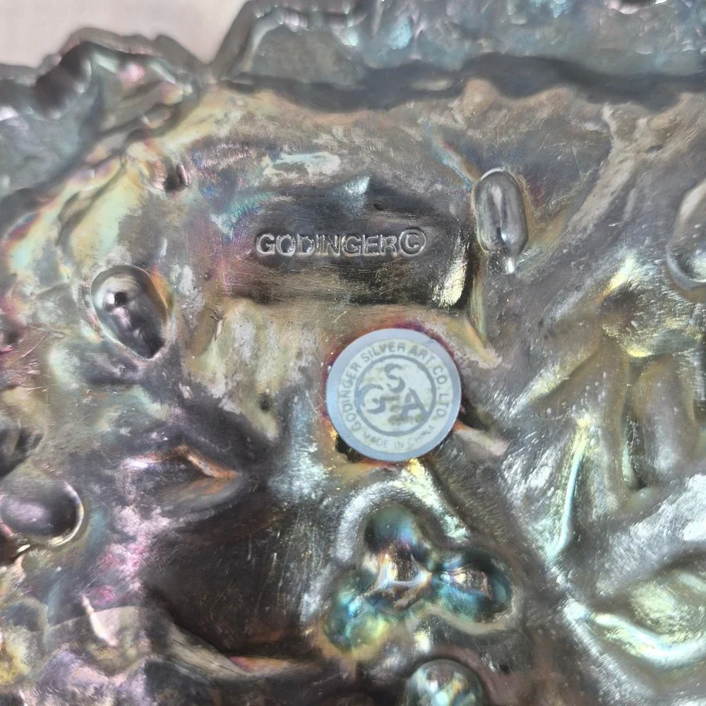 Godinger Silver Art Co Grape Leaf Trinket Dish‎ Candy Bowl Catchall